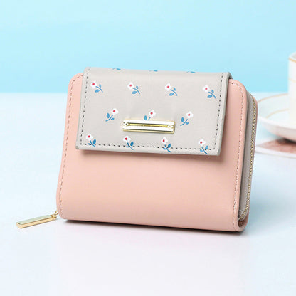Petit portefeuille à fleurs femme