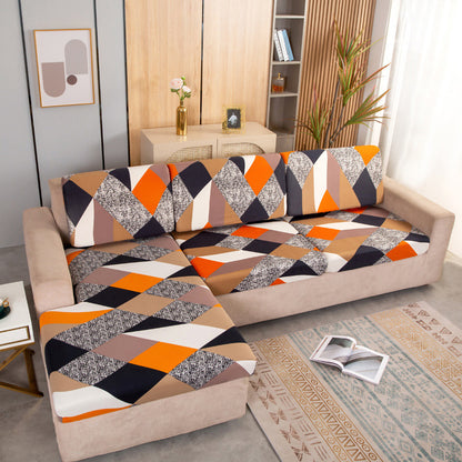 Housse de canapé imprimée antidérapante élastique