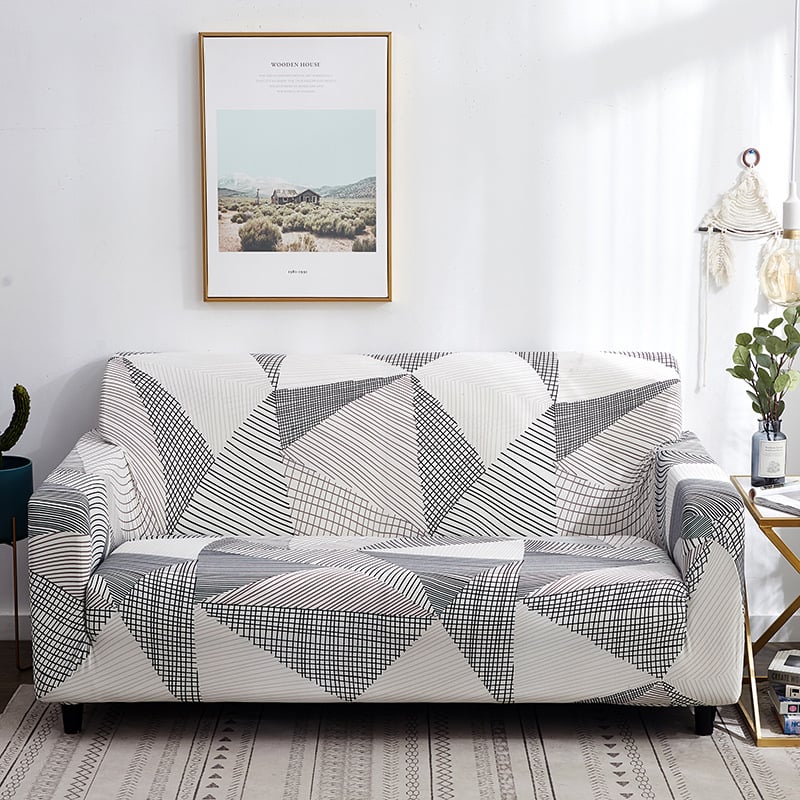 Housse de coussin élastique en spandex imprimée assortie à la taie d'oreiller