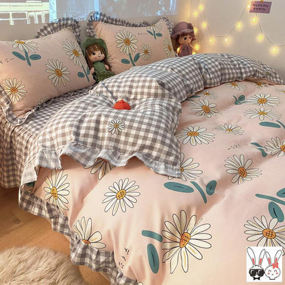 Housse de couette verte quatre pièces