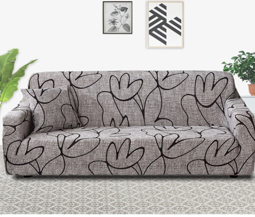Housse de coussin élastique en spandex imprimée assortie à la taie d'oreiller