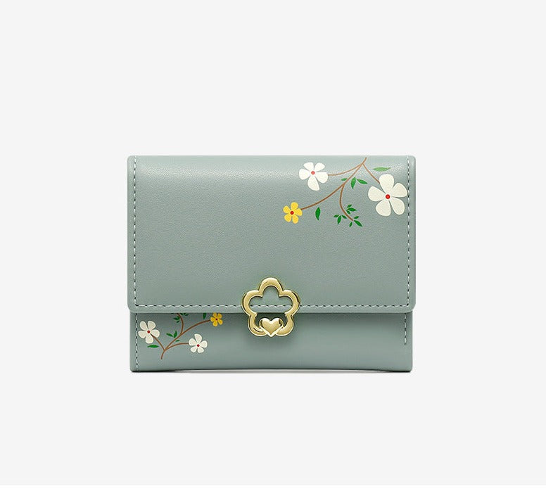 Petit portefeuille fleuri femme