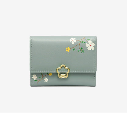 Petit portefeuille fleuri femme