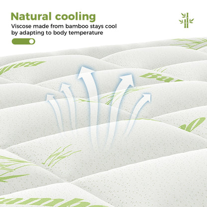 Protège-matelas, surmatelas épais garni de fibres de bambou et de viscose