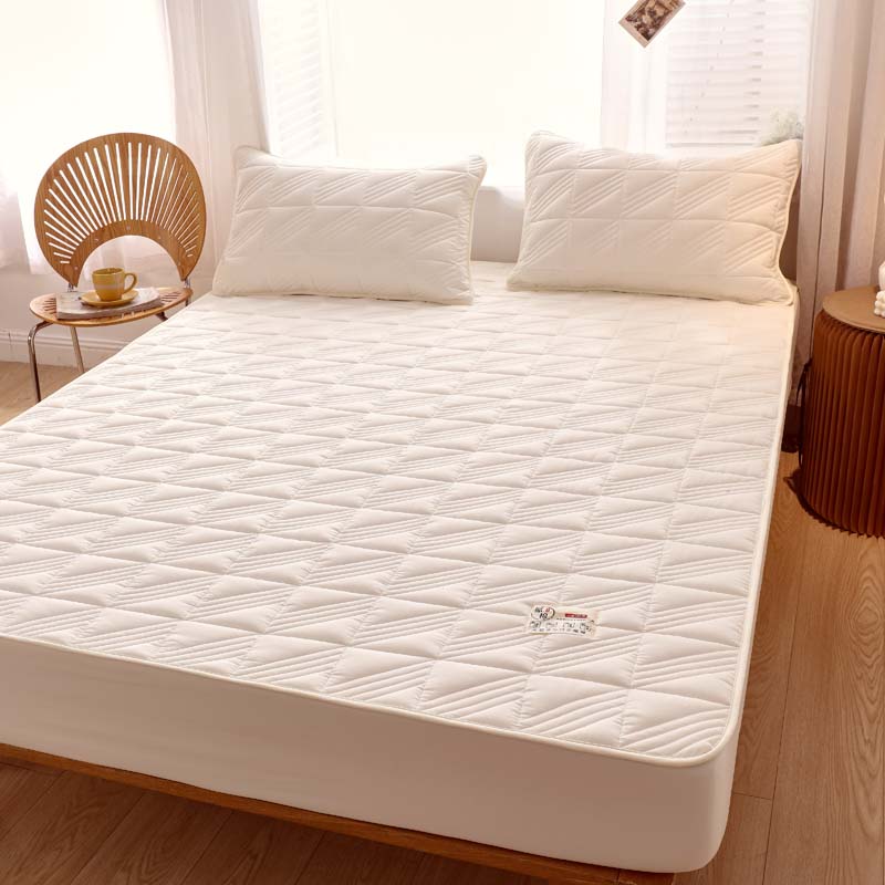 Drap-housse en pur coton, une pièce, épais et matelassé, protège-matelas anti-acariens
