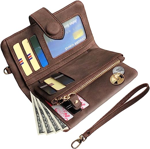 Petit portefeuille femme marron