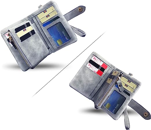 Petit portefeuille femme gris