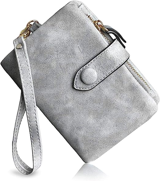 Petit portefeuille femme gris