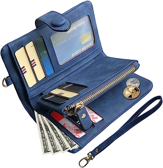 Petit portefeuille femme bleu