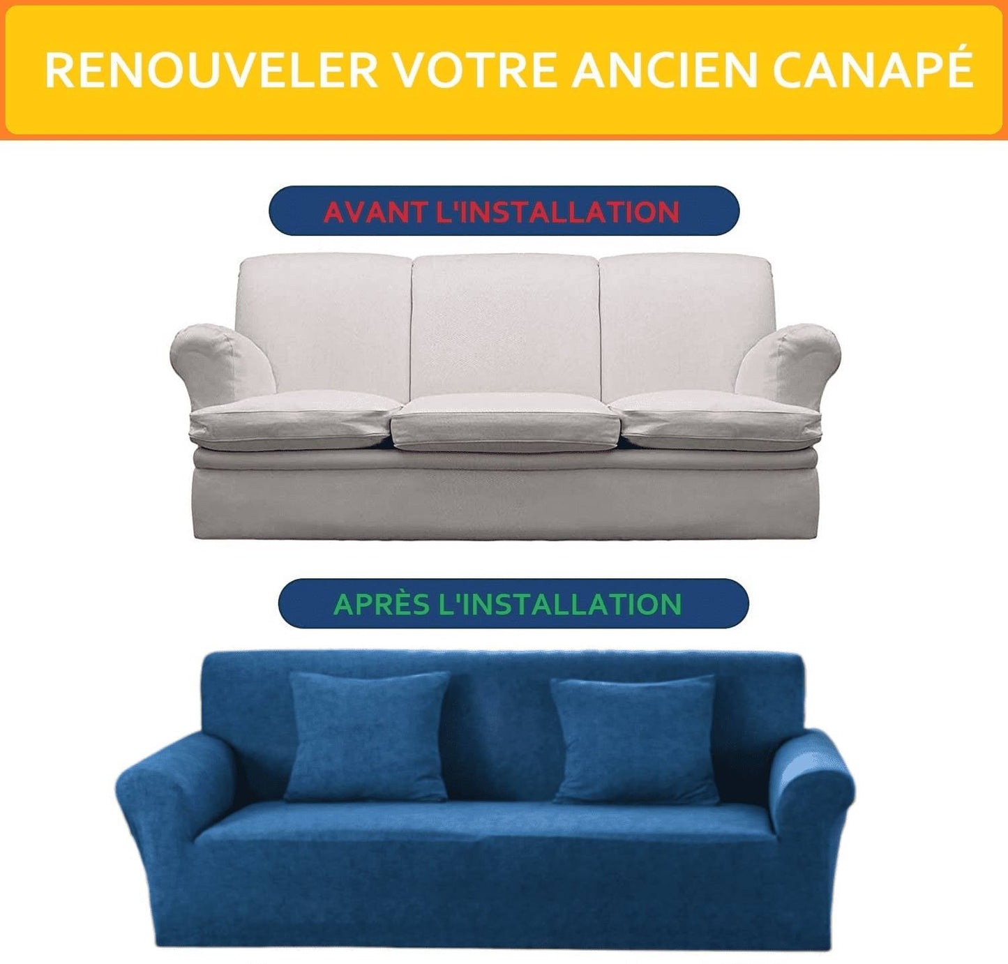 Housse de Canapé avec Appui Tête Amovible - Doux & Extensible