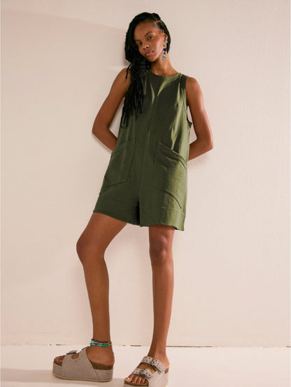 Combi-short à poches style bohème