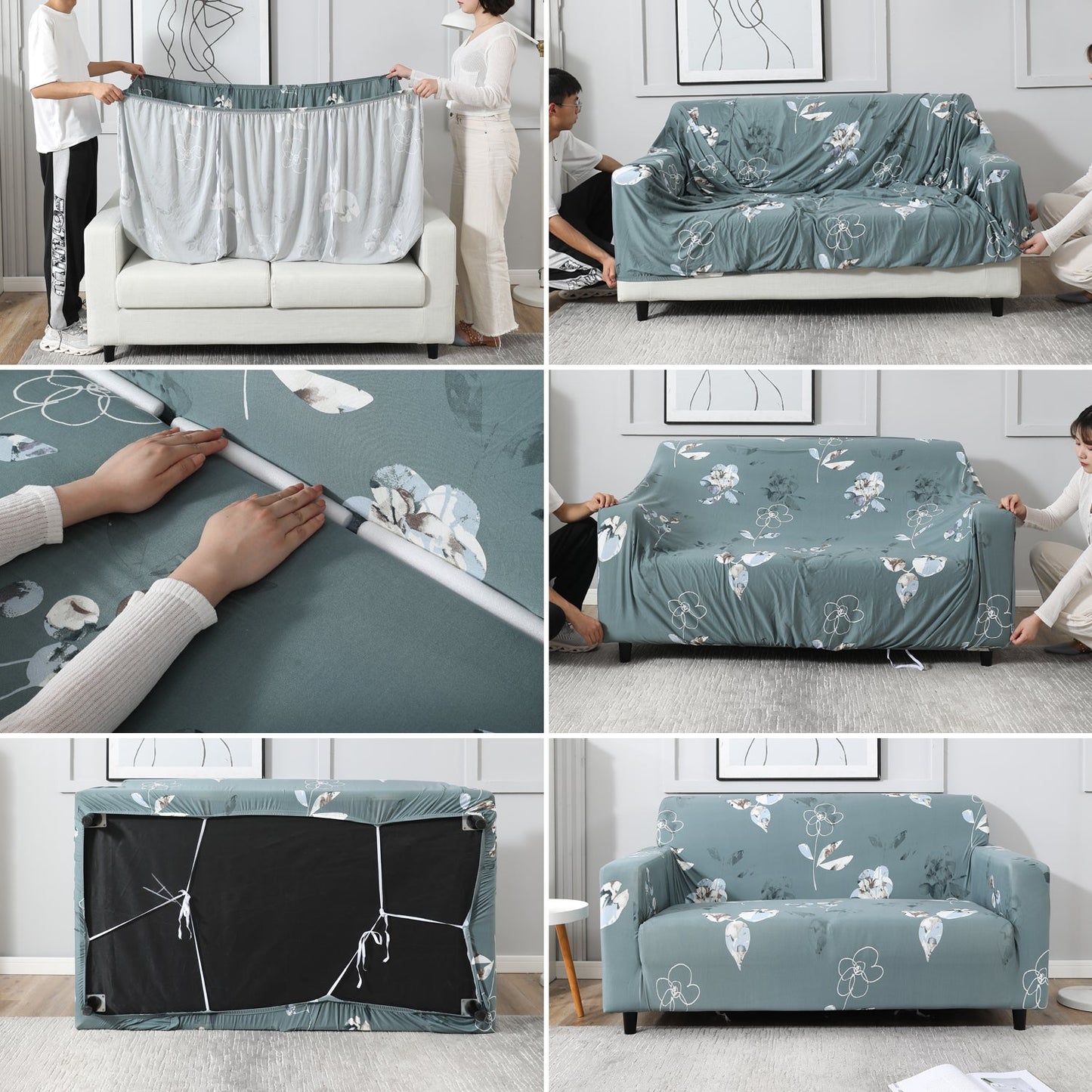 Housse de Canapé Extensible - Gris foncé