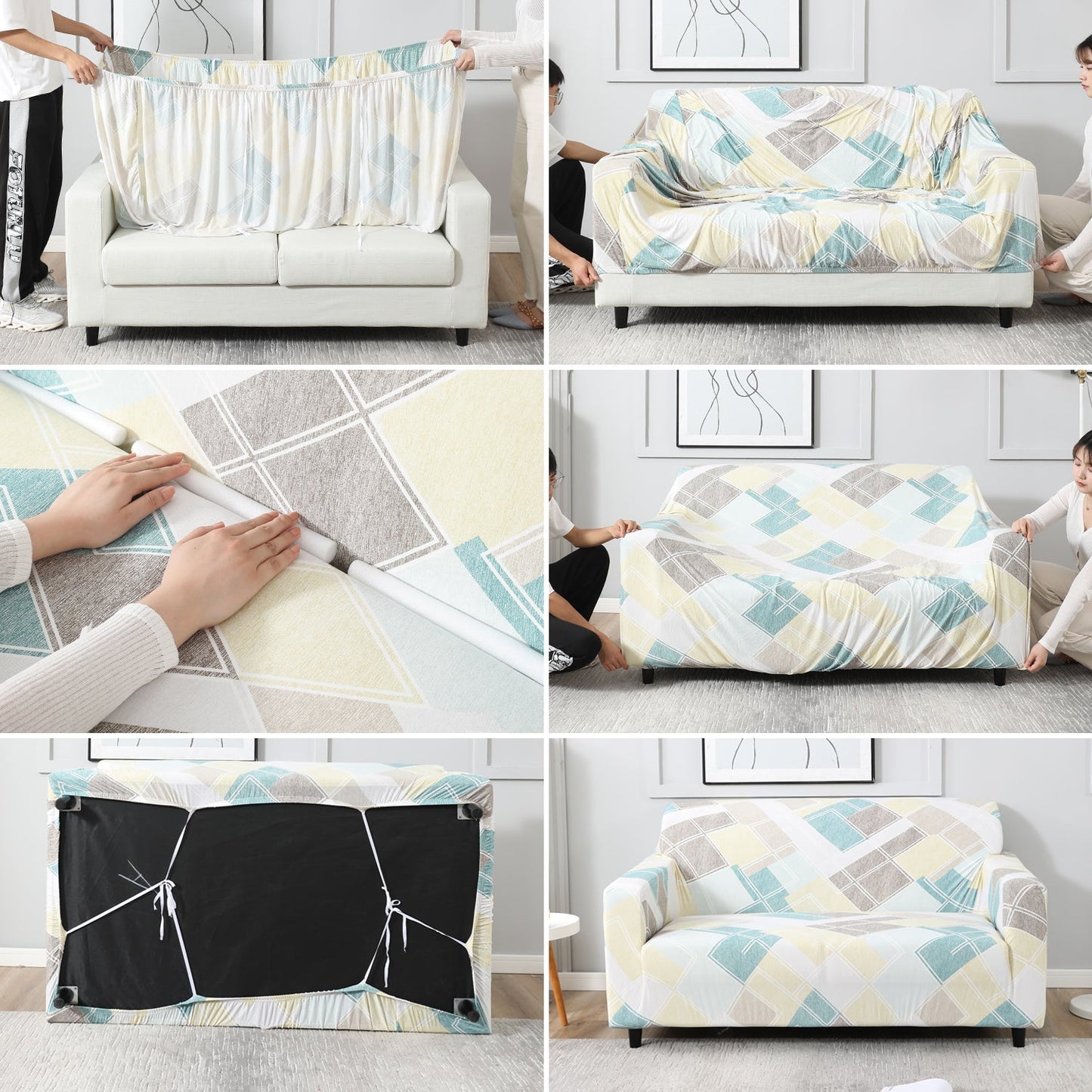 Housse de Canapé Extensible - Vert Pastel
