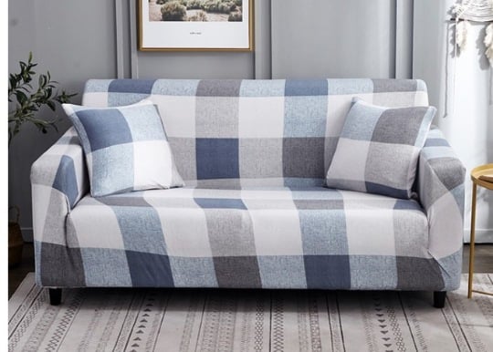 Housse de coussin élastique en spandex imprimée assortie à la taie d'oreiller