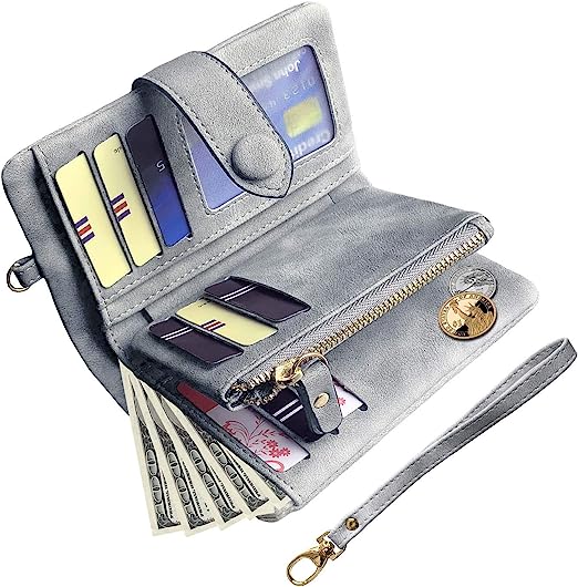 Petit portefeuille femme gris