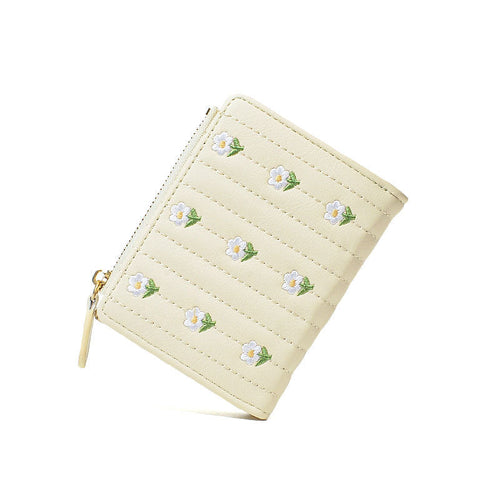 Petit portefeuille fleurs femme