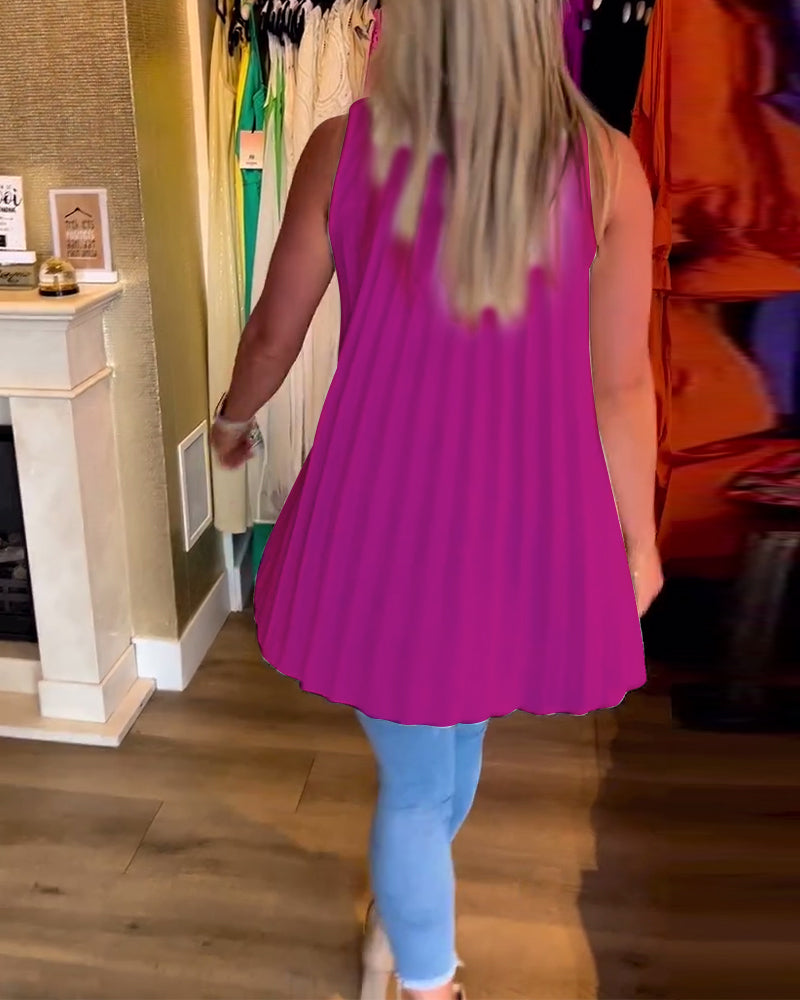 Laluna® | Top sans manches avec volants et col revers