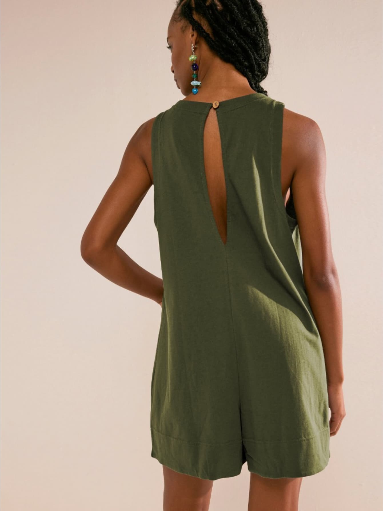 Combi-short à poches style bohème