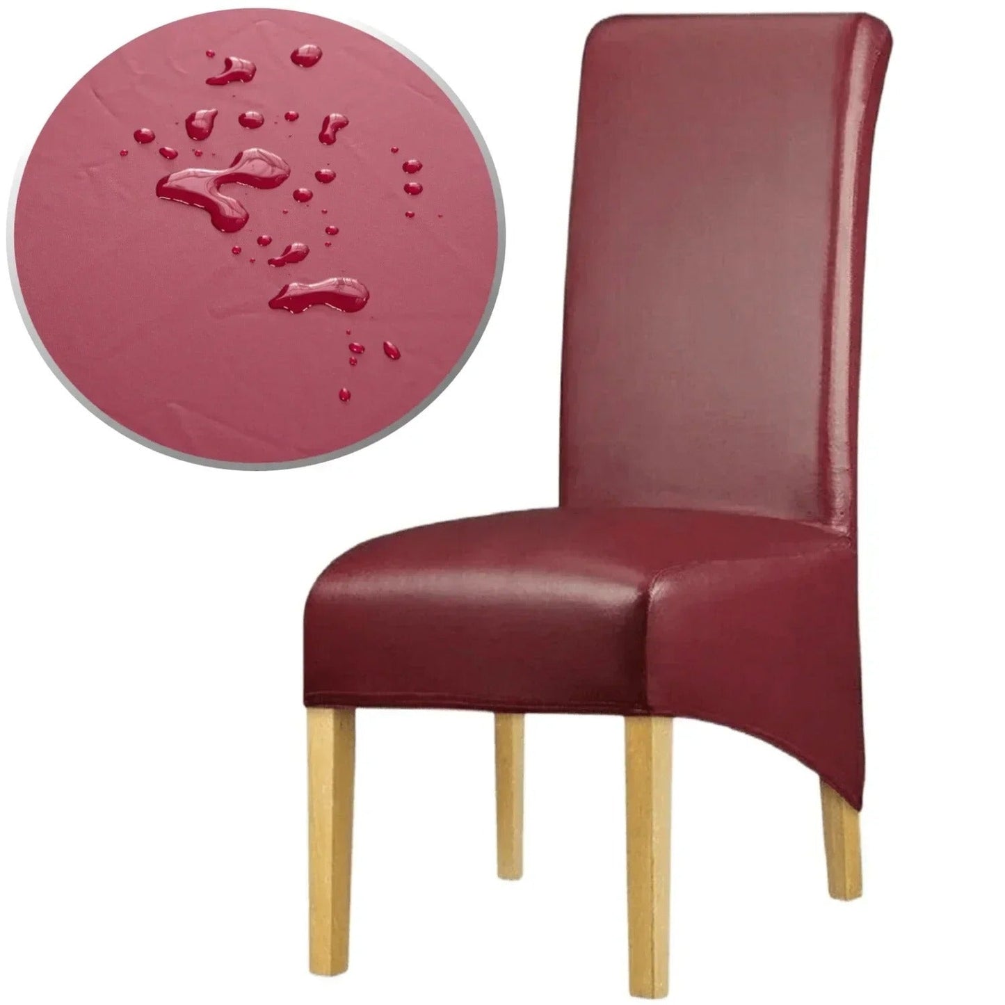 Housse de Chaise Apparence Cuir XL Rouge Bordeaux
