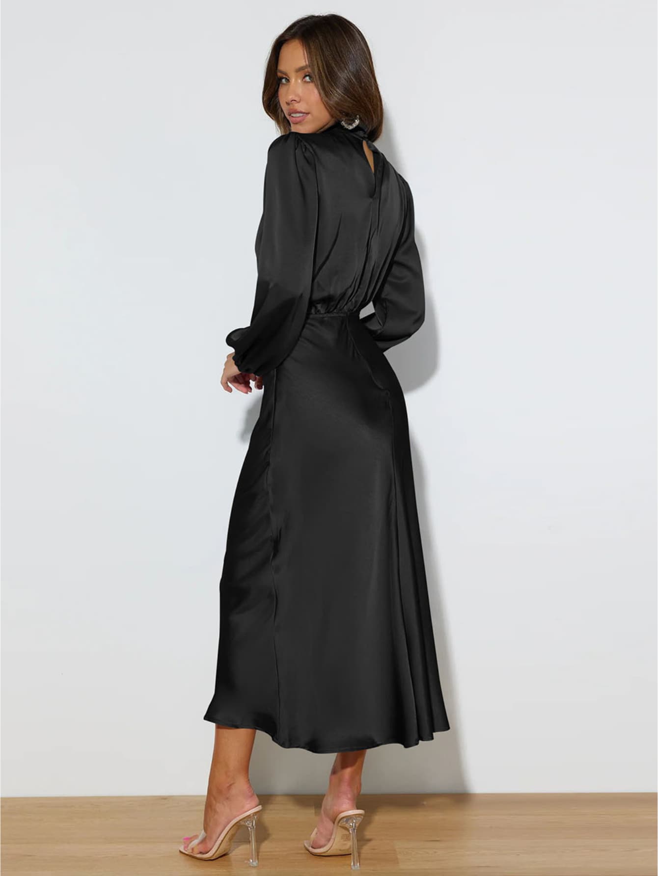 Robe longue chic satin