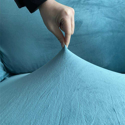 Housse de Fauteuil Velours - Bleu Ciel