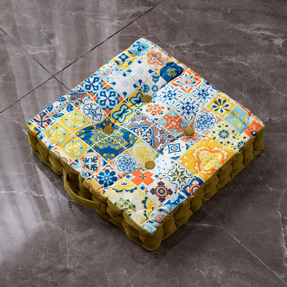 Coussin de sol carré épais imprimé
