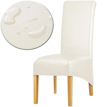 Housse de Chaise Apparence Cuir XL Blanc