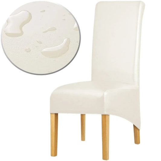 Housse de Chaise Apparence Cuir XL Blanc