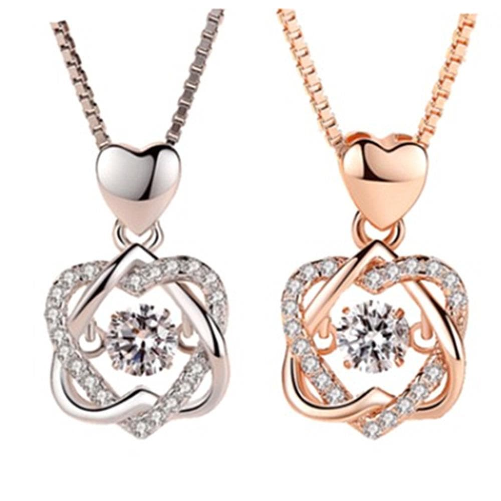 COFFRET COLLIER EN ARGENT 925 + ECRIN ROSE