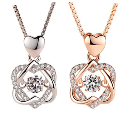 COFFRET COLLIER EN ARGENT 925 + ECRIN ROSE