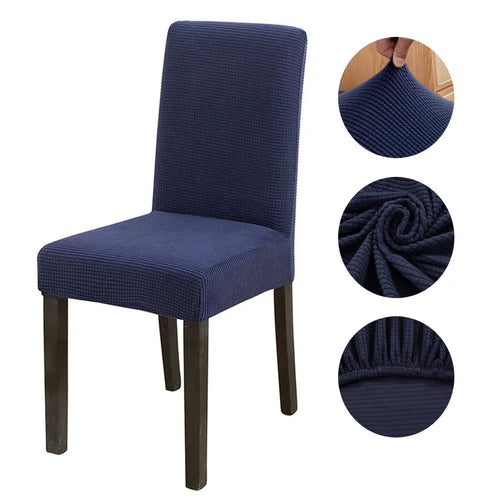 Housse de Chaise en Jacquard Bleu Marine