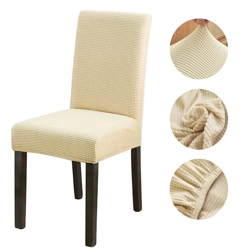 Housse de Chaise en Jacquard Beige