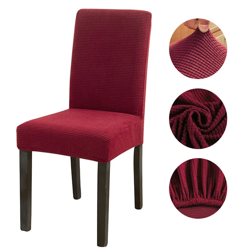 Housse de Chaise en Jacquard Bordeaux