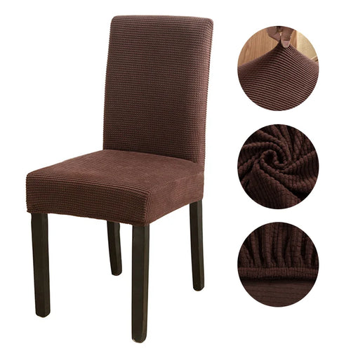 Housse de Chaise en Jacquard Brun