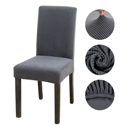 Housse de Chaise en Jacquard Gris