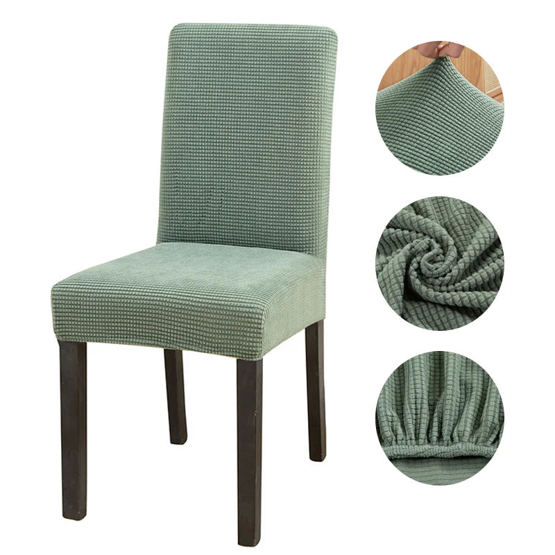 Housse de Chaise en Jacquard Vert