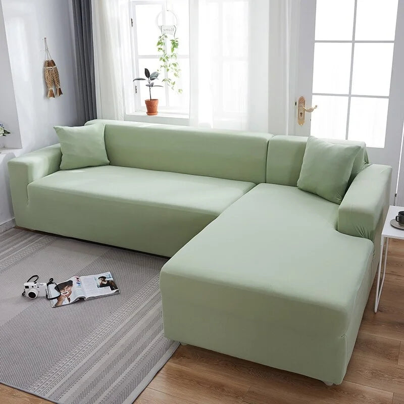 Housse de Canapé d'Angle Vert Clair