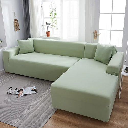Housse de Canapé d'Angle Vert Clair