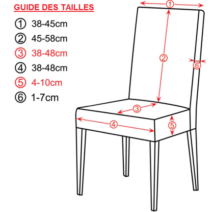 Housse de Chaise Motif Moderne Dégradé Blanc - Universelle pour Salle à Manger