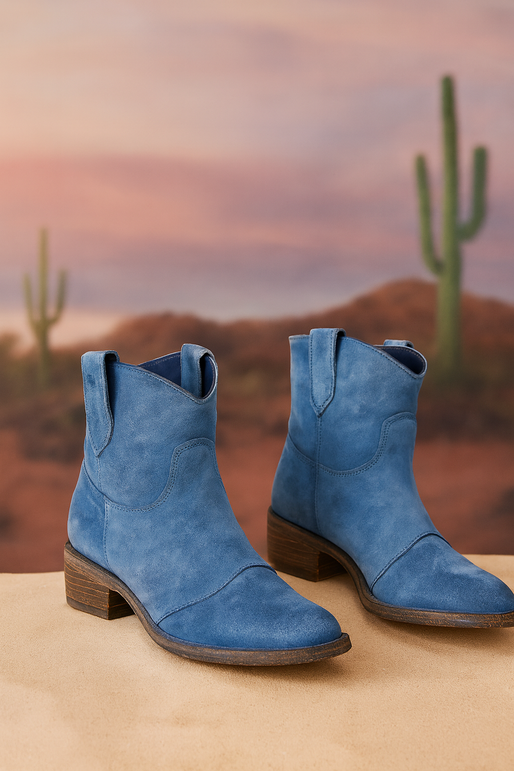Faye | Bottines Western en Daim Premium