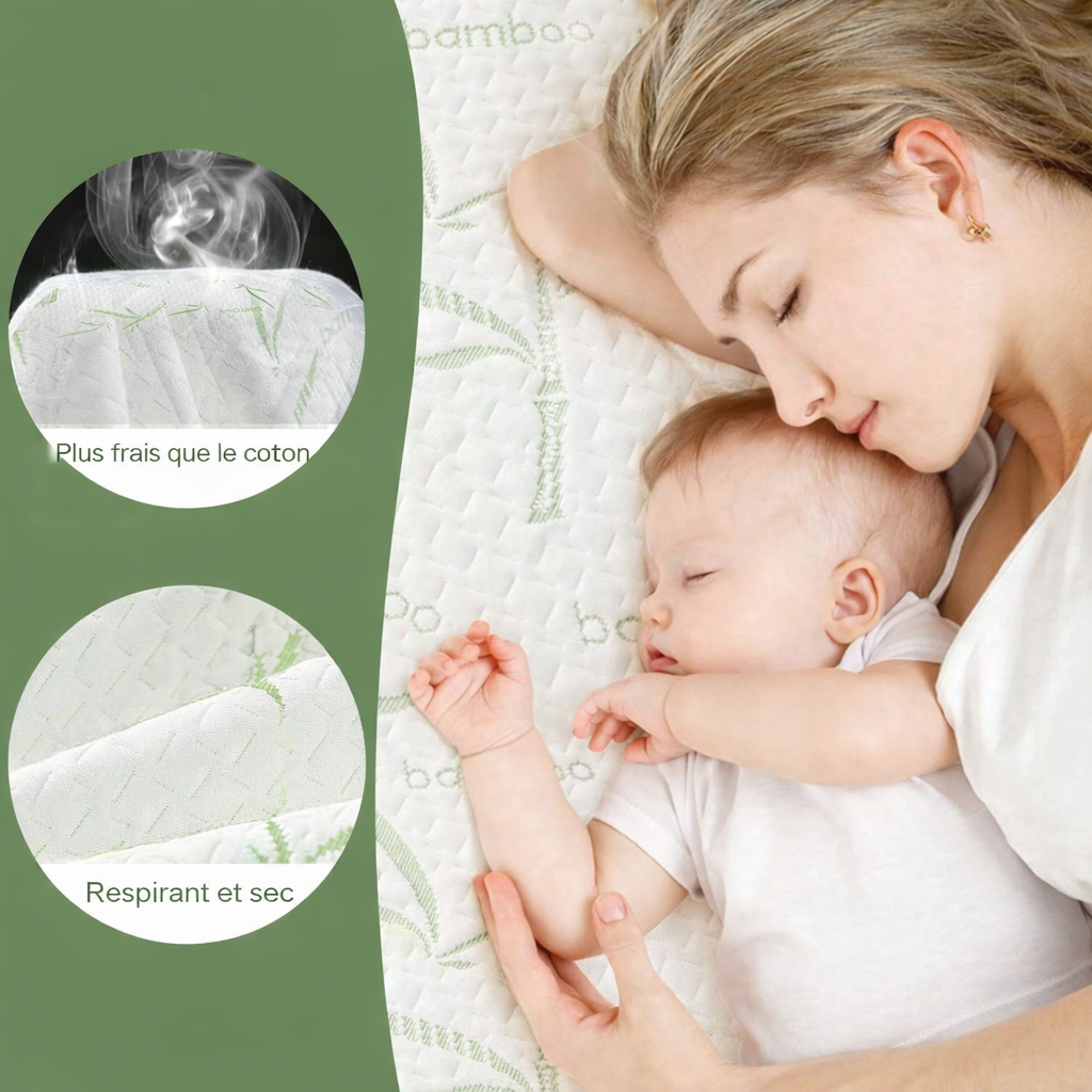 Protège-matelas imperméable en bambou, entièrement ajusté, pour matelas simple, double, queen ou king size