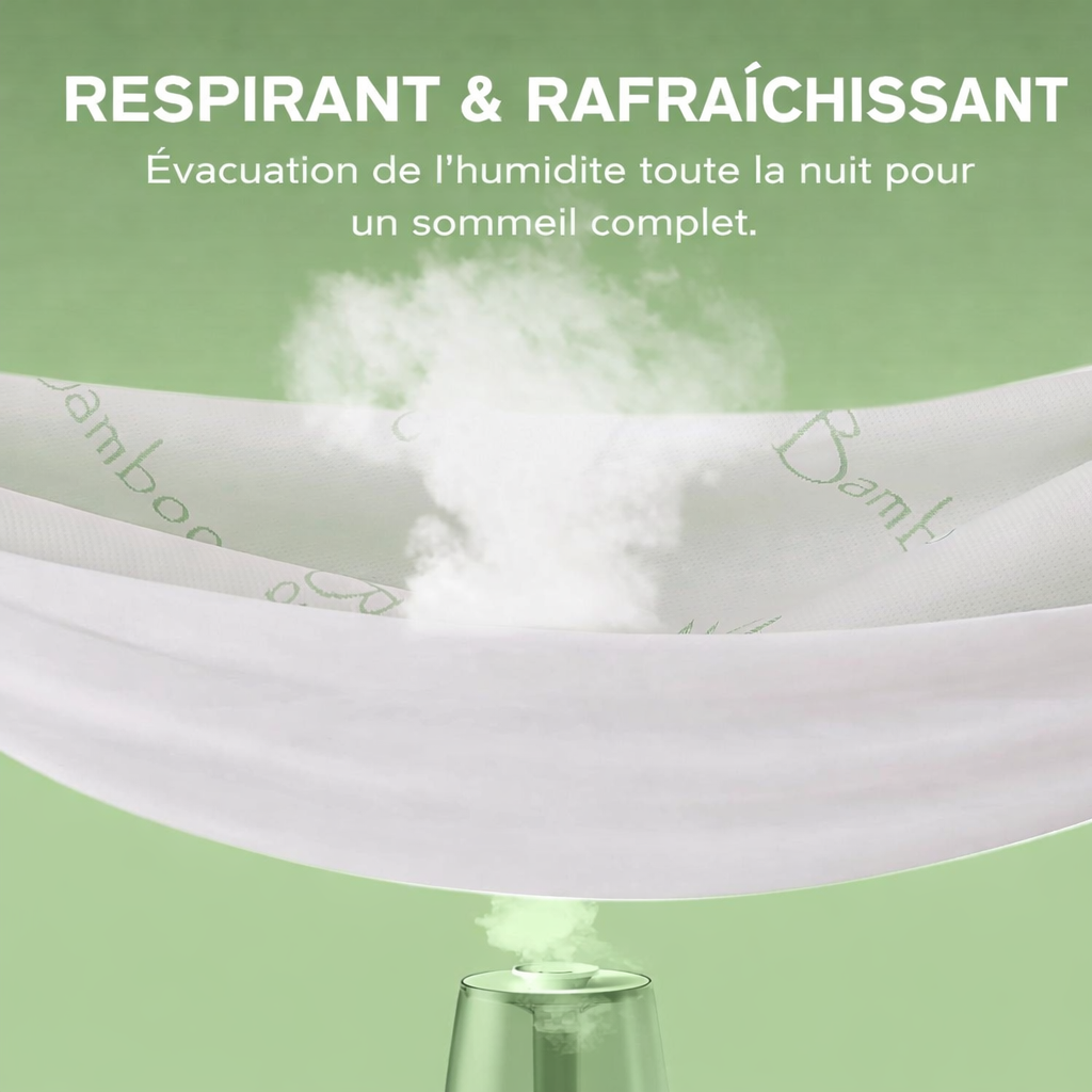 Protège-matelas imperméable en bambou, entièrement ajusté, pour matelas simple, double, queen ou king size