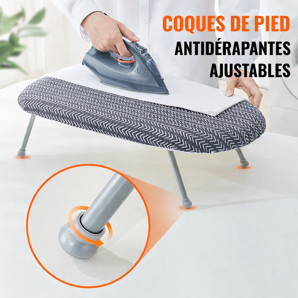 Table à repasser de table VEVOR 23,4 x 14,4 cm, petite table à repasser avec housse résistante à la chaleur et housse en coton, mini table à repasser avec couche de coton aiguilleté de 7 mm d'épaisseur, idéale pour les petits espaces et les voyages.