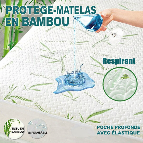 Protège-matelas imperméable en bambou, entièrement ajusté, pour matelas simple, double, queen ou king size