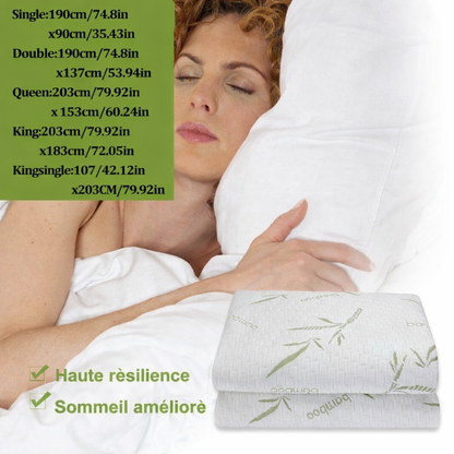 Protège-matelas imperméable en bambou, entièrement ajusté, pour matelas simple, double, queen ou king size