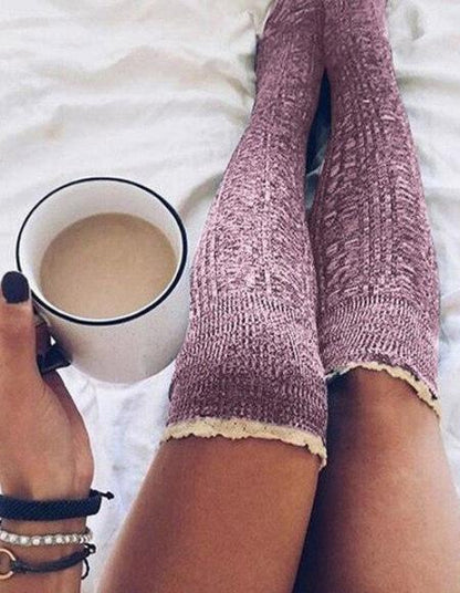 Chaussettes bord Dentelle