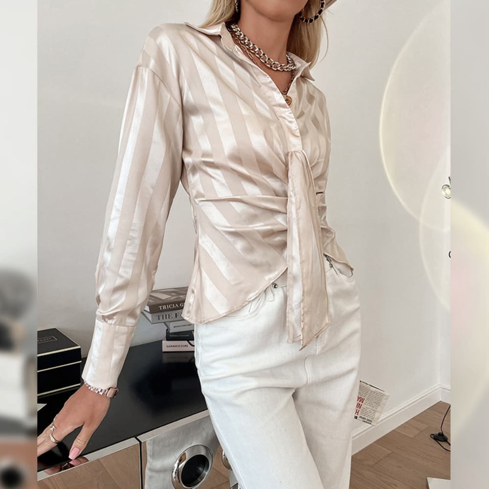 Chemise satinée Rayure Annie