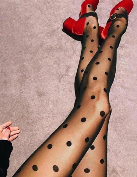 Collant à gros pois