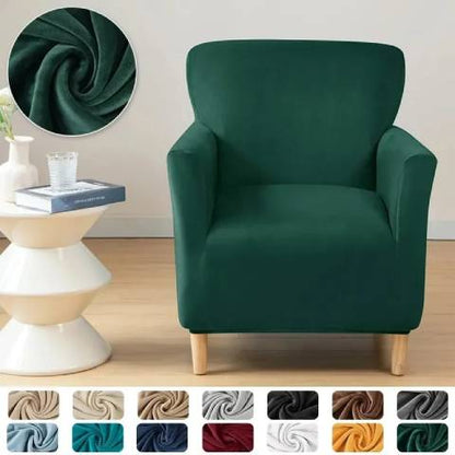 Housse de fauteuil extensible en velours - Vert
