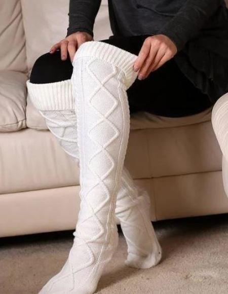 Grandes chaussettes style tricot